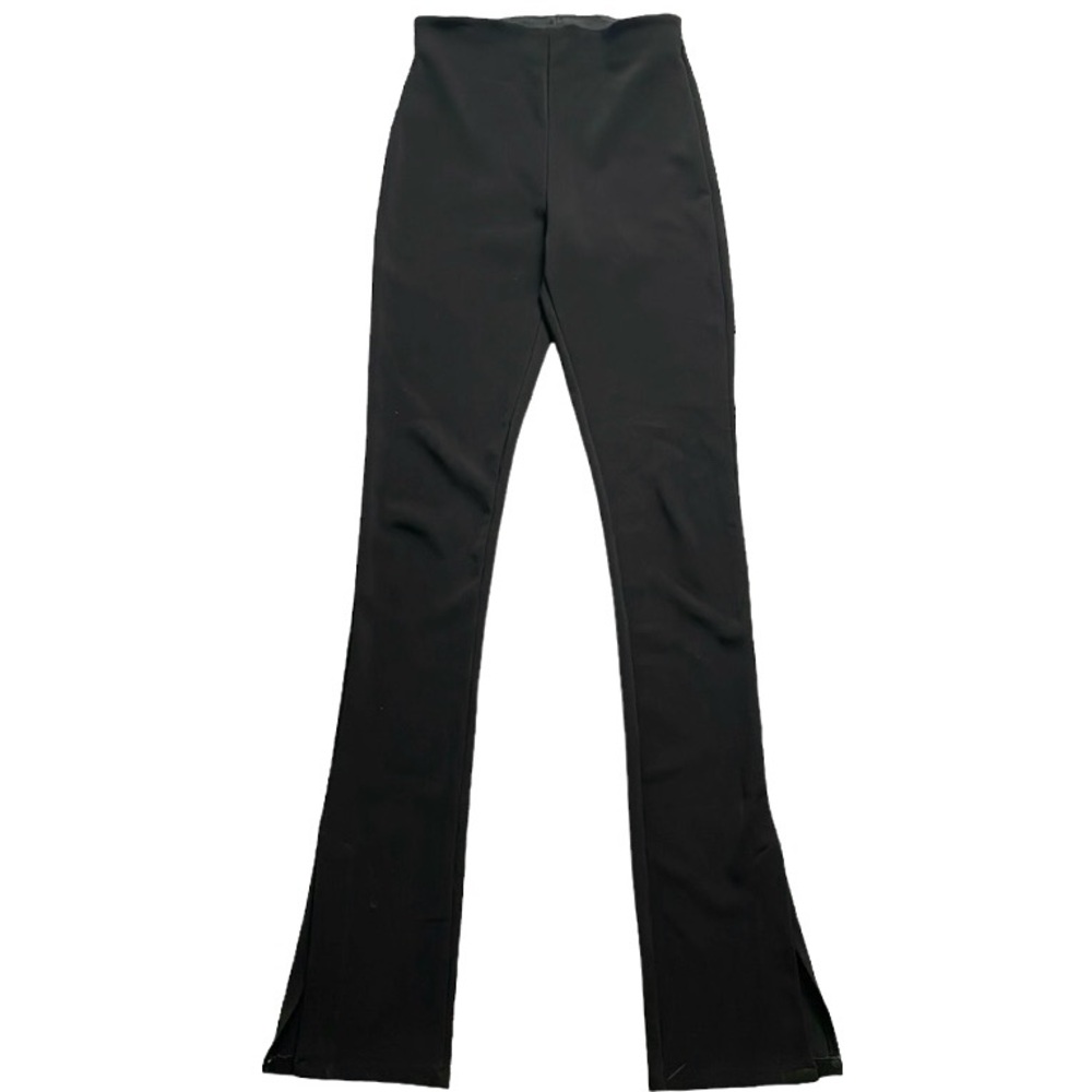 Zara flare ribbed stretch pants Black Split Hem Women’s size S Long inseam 32”